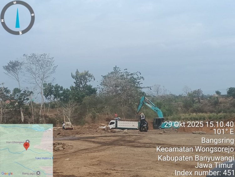 Tambang Galian C Diduga Ilegal di Desa Bengkak Wongsorejo, APH Tutup Mata