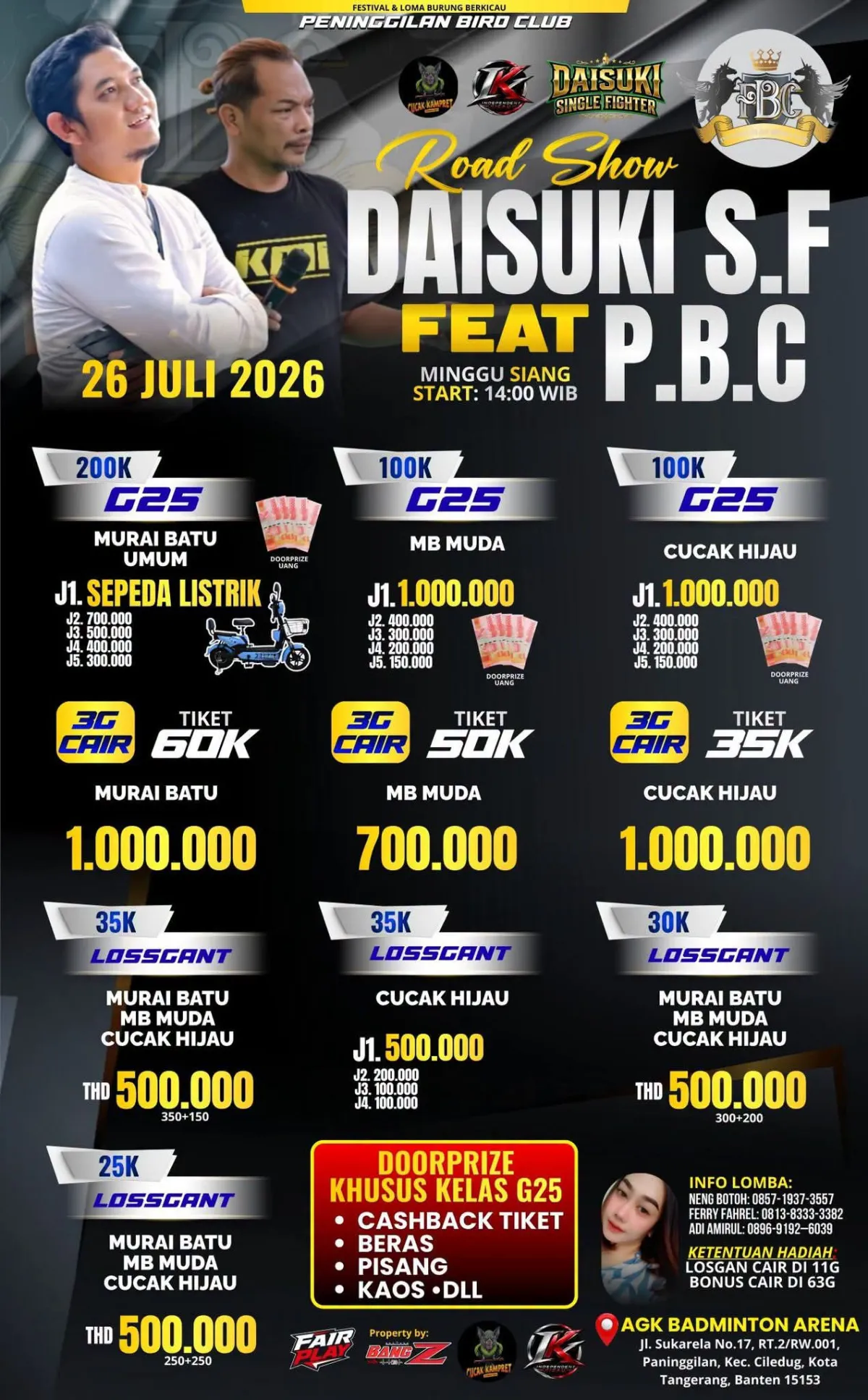 Road Show Daisuki S.F Feat P.B.C (Paninggilan Bird Club)