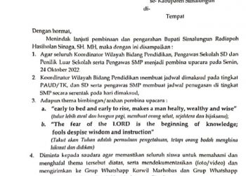 Kaban Kesbangpol Simalungun : “Bupati Simalungun mengartikan bahwa kalimat yang disadur Zocson Silalahi berbau Alkitabiah”