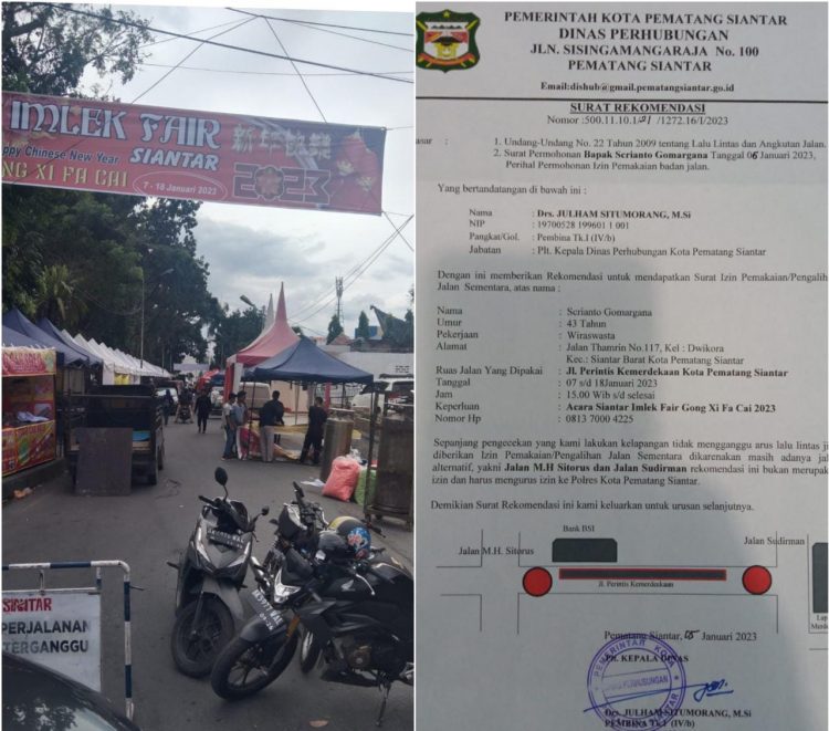 Oknum Polisi Militer Urus Izin Imlek Fair. Julham Situmorang : “Dishub beri rekomendasi pengalihan arus lalu lintas, bukan pemakaian trotoar jalan di Imlek Fair”