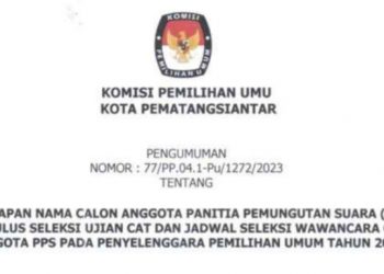 Calon PPS Mengeluh, Tes Wawancara Dilakukan PPK Tanpa Komisioner KPU Pematang Siantar