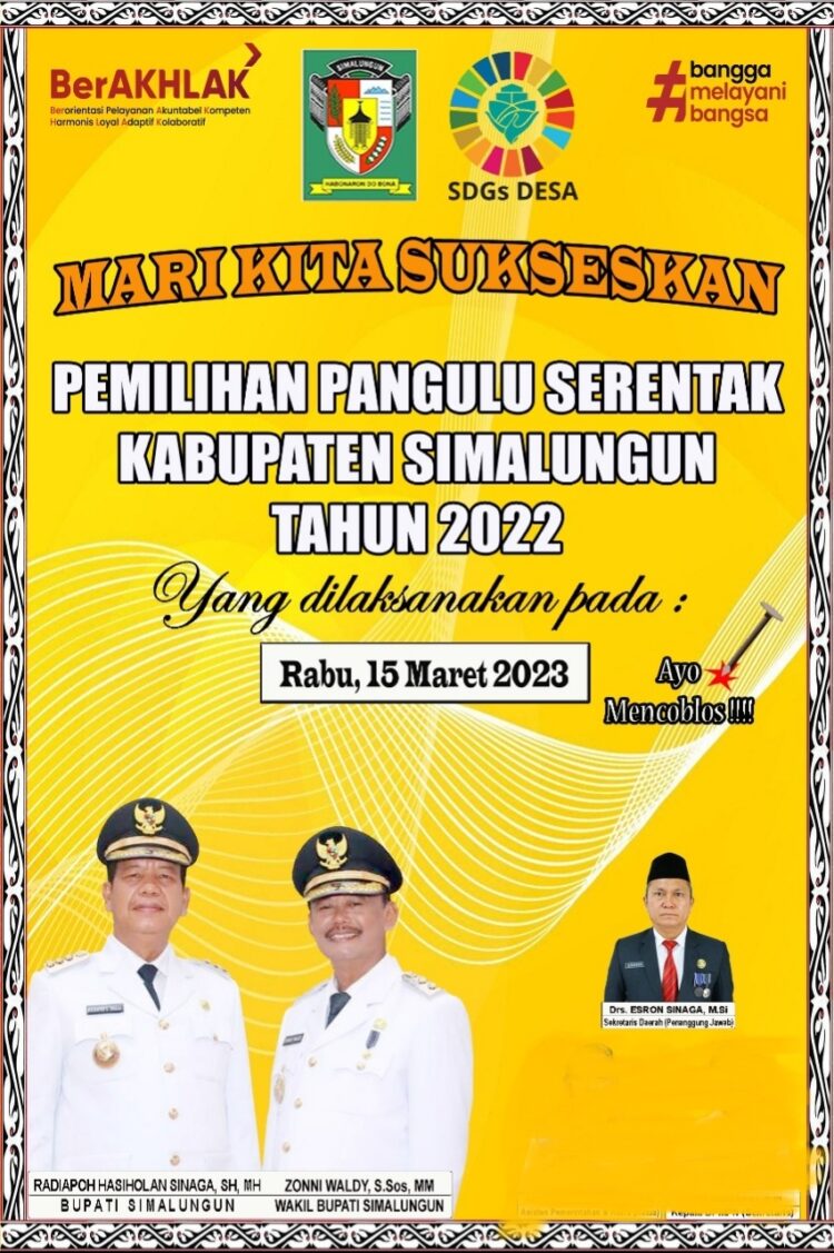 Besok, Kabupaten Simalungun Melaksanakan Pilpanag Serentak
