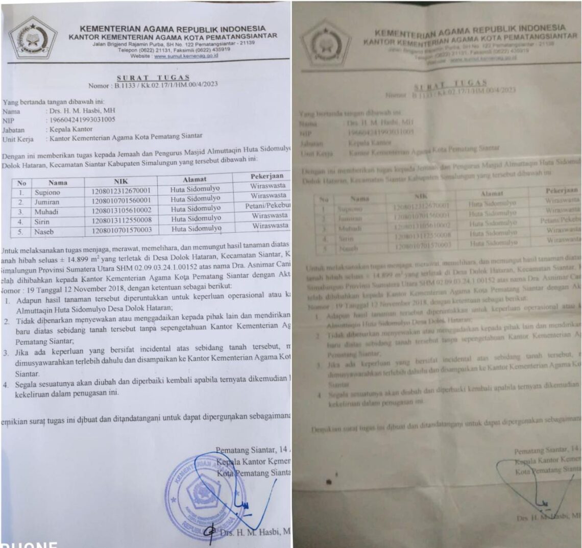 Satu Surat Tak Berstempel, Satunya Lagi Berstempel. Kakan Kemenag “Usir” Penjaga Lahan Hibah