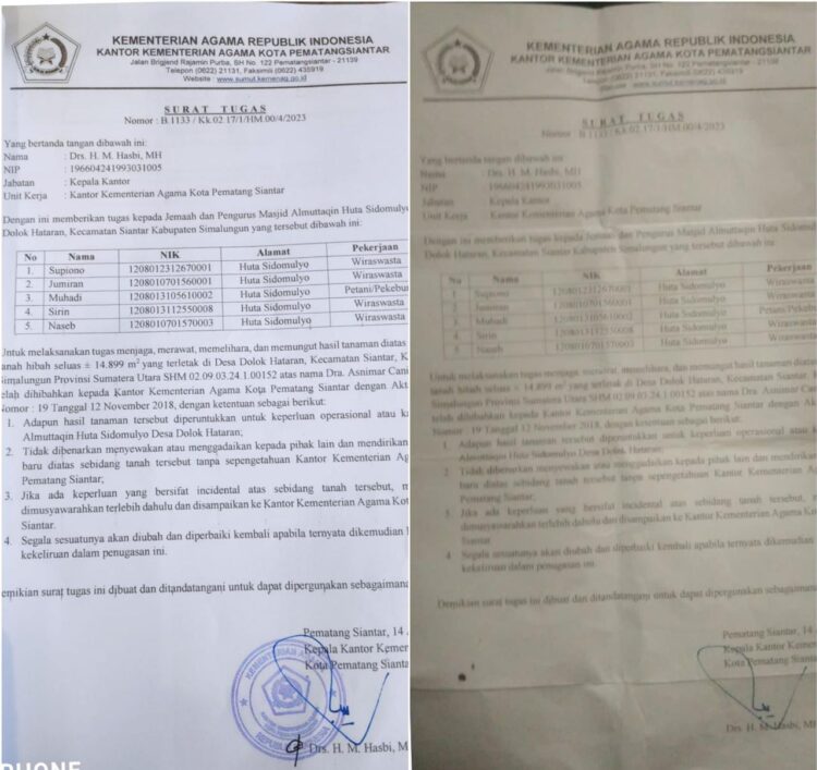 Satu Surat Tak Berstempel, Satunya Lagi Berstempel. Kakan Kemenag “Usir” Penjaga Lahan Hibah