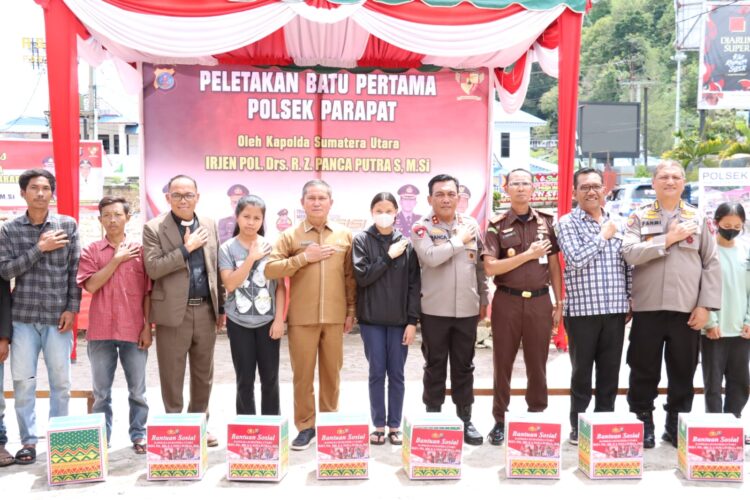 Di Kegiatan Peletakan Batu Pertama Revitalisasi Polsek Parapat, Kapoldasu Ajak Masyarakat Jaga Kamtibmas