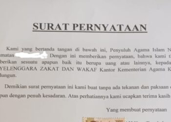 Penyuluh Agama Kemenag Simalungun Diwajibkan Setor 50 Ribu Setiap Bulan