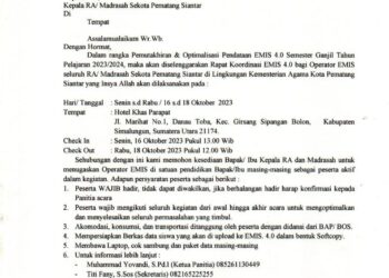 Sekolah Islam Diwajibkan Bayar 1,5 Juta, Penmad Kemenag Pematang Siantar Gelar Rapat Koordinasi Operator EMIS di Parapat