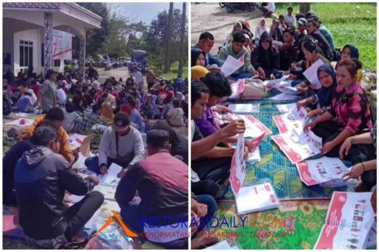 KPU Simalungun Lakukan Pelipatan Surat Suara di Ruang Terbuka