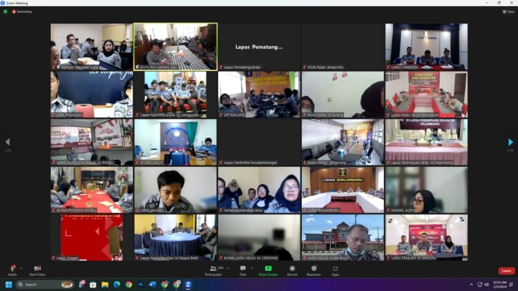 Petugas Lapas Kelas IIA Pematangsiantar Ikuti Zoom Meeting Mentoring Evaluasi Rehabilitasi Pemasyarakatan Ditjen Pas Kemenkumham RI