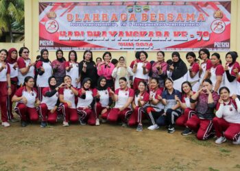 Susanti Dewayani Ikuti Olahraga Bersama Polres Pematangsiantar