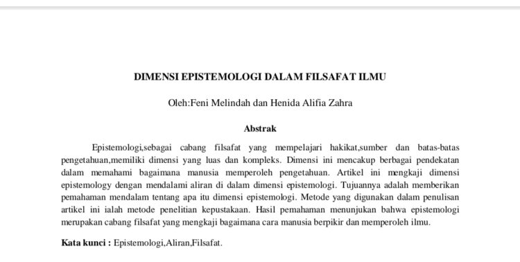 Dimensi Epistemologi dalam Filsafat Ilmu
