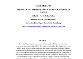 Teori Filsafat Berperan dalam Membangun Kerangka Berpikir Ilmiah