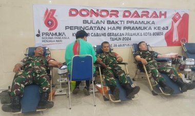 Babinsa Bersama Danramil 06-05/Bogor Utara Ikuti Bakti Sosial Donor Darah di Disdik Kota Bogor