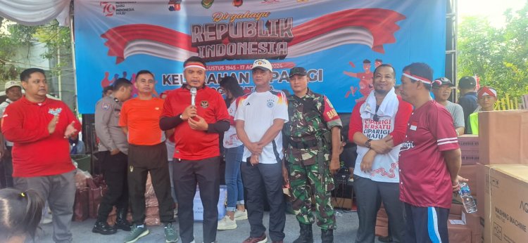Babinsa Bersama Danramil 06-05/Bogor Utara Monitoring Jalan Sehat Dalam Rangka Meriahkan HUT RI Ke - 79