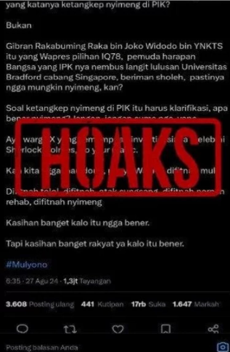 Cek Fakta, Gibran Rakabuming Raka Ditangkap Polisi karena Narkoba, Ternyata Hoaxs