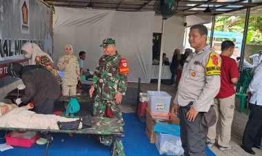 Babinsa Koramil 06-01/Bogor Tengah Dampingi Kegiatan Kemanusiaan Donor Darah