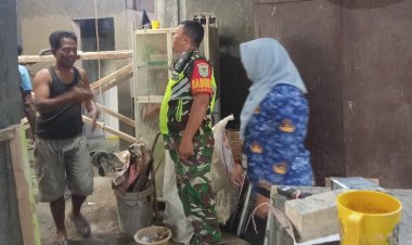 Peran Aktif Babinsa Koramil 06-02/Bogor Selatan Pantau Pembangunan Rumah Tidak Layak Huni (RTLH)