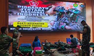 Kodim 0606/Kota Bogor Gelar Aksi Sosial Donor Darah, Peringati HUT ke-79 TNI Tahun 2024