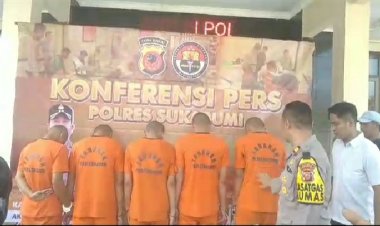 Polres Sukabumi Gelar Konferensi Pers Ungkap Geng Motor Serang Warga