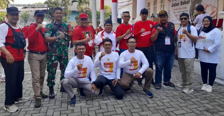 Babinsa Koramil 06-05/Bogor Utara Hadiri Jalan Sehat dalam Rangka Meriahkan HUT RI Ke 79