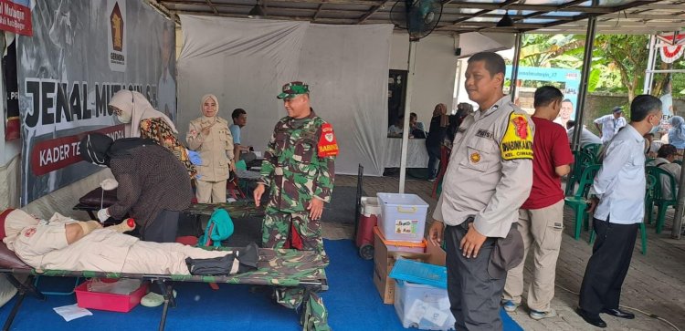 Babinsa Koramil 06-01/Bogor Tengah Dampingi Kegiatan Kemanusiaan Donor Darah