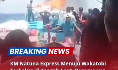 Detik-detik !!  KM Natuna Express terbakar