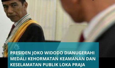 Presiden Joko Widodo dianugerahi medali kehormatan keamanan dan keselamatan publik Loka Praja Samrakshana