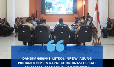 Dandim 0606/KB : Pimpin Rapat Koordinasi Terkait Pelepasan Presiden RI ke 7 Berserta Keluarga Dari Istana Bogor Menuju Jakarta