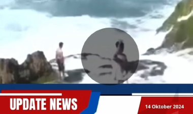 Viral di X Video detik detik Pelajar Terseret Ombak di Pantai Kedung Tumpak.