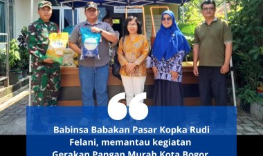 Babinsa Babakan Pasar Bogor :  Pantau ! Giat Gerakan Pangan Murah Kota Bogor Agar Tepat Sasaran.