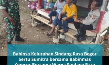 Babinsa Sindang Rasa Bogor : Komsos Bersama Warga.