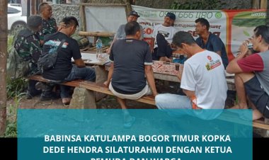 Babinsa Koramil 06-03/Bogor Timur Silaturahmi dengan Ketua Pemuda dan Warga Di Wilayah Binaan