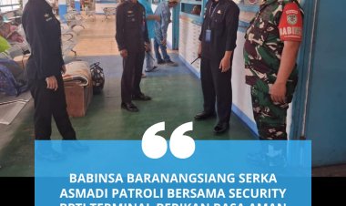 Babinsa Baranangsiang Bogor  Patroli Bersama Security BPTJ Terminal Berikan Rasa Aman Terhadap Masyarakat