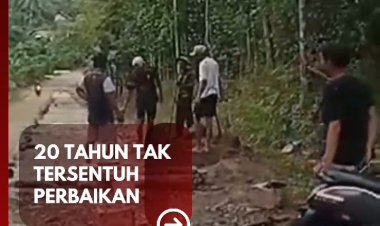 20 Tahun tak tersentuh Perbaikan,Warga Desa Cibadak Pandeglang Perbaiki Sendiri Jalannya.