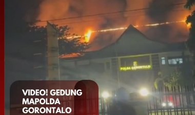 Video! Gedung Mapolda Gorontalo Terbakar
