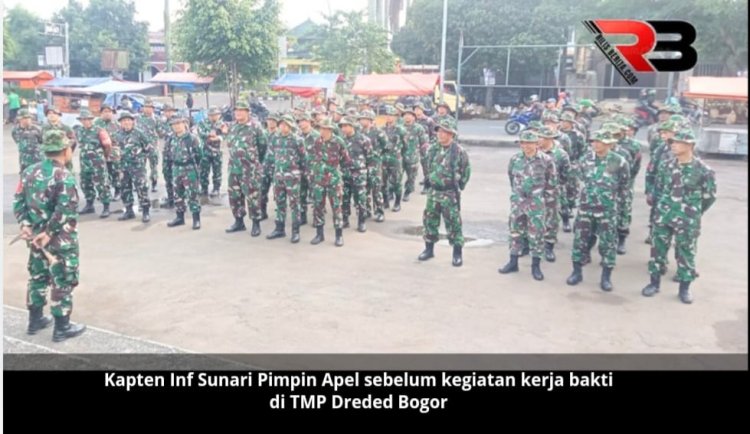 Sambut HUT TNI Ke-79,  Danramil 0602/Bogor Selatan  Pimpin Kerja Bakti di TMP Dreded