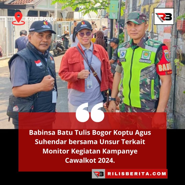 Babinsa Batu Tulis Bogor :  Monitor Kegiatan Kampanye   Cawalkot 2024.