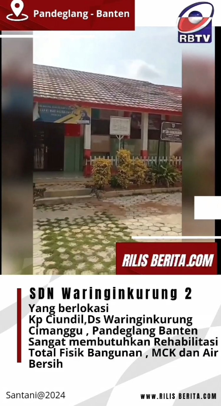 SDN Waringinkurung 2, sangat  Membutuhkan Rehabilitasi Total.