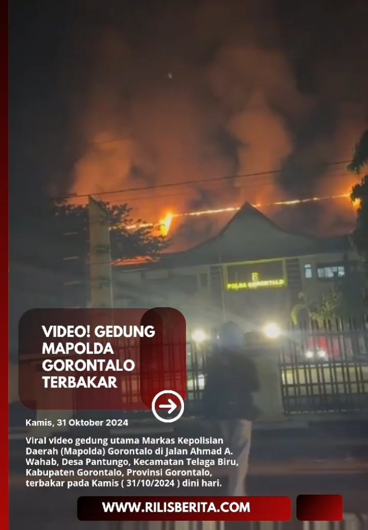 Video! Gedung Mapolda Gorontalo Terbakar