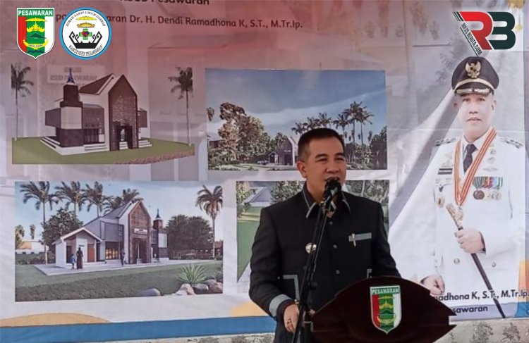 Bupati Dendi Ramadhona Meletakan Batu Pertama Pembangunan Masjid Ash- Shihhah Di RSUD Pesawaran