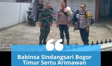 Babinsa Sindangsari Bogor Timur Sertu Arimawan ,Pantau Senam Bersama, Kampanye Pilwalkot Bogor