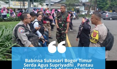 Babinsa Sukasari Bogor Timur Serda Agus Supriyadhi , Pantau Ngariung Sehat Paslon Walikota dan Wakil walikota Bogor No Urut 04
