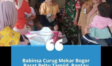 Babinsa Curug Mekar Bogor Barat Peltu Tamjid, Pantau Kegiatan Posyandu Rajawali 1