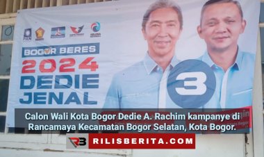 Calon Wali Kota Bogor Dedie A. Rachim kampanye di Rancamaya Kecamatan Bogor Selatan, Kota Bogor.