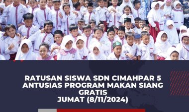 Ratusan Siswa SDN Cimahpar 5 Antusias Program Makan Siang Gratis