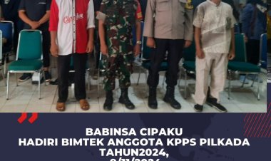 Babinsa Cipaku  Hadiri Bimtek Anggota KPPS Pilkada Tahun 2024