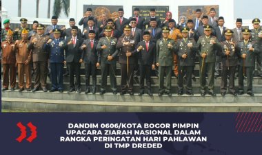Dandim 0606/Kota Bogor Pimpin Upacara Ziarah Nasional dalam rangka Peringatan Hari Pahlawan di TMP Dreded