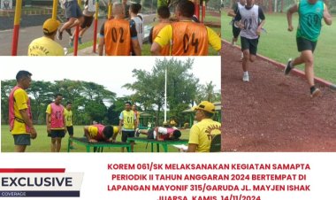 Ribuan Prajurit jajaran Korem 061/SK diuji kemampuan kesamaptaan jasmani