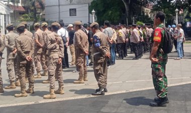 Babinsa Bogor Tengah Ikuti Apel Pengamanan Rencana Aksi Unjuk Rasa di Wilayah Kota Bogor