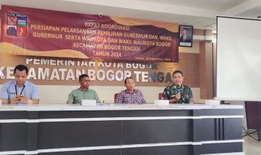 Babinsa Bogor Tengah Ikuti Rapat Kordinasi persiapan pembersihan  APK pada pemilihan serentak tahun 2024